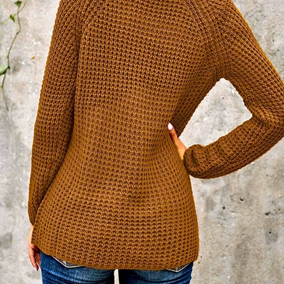 Cowl Neck Asymmetrical Hem Sweater - Picture 2 of 2